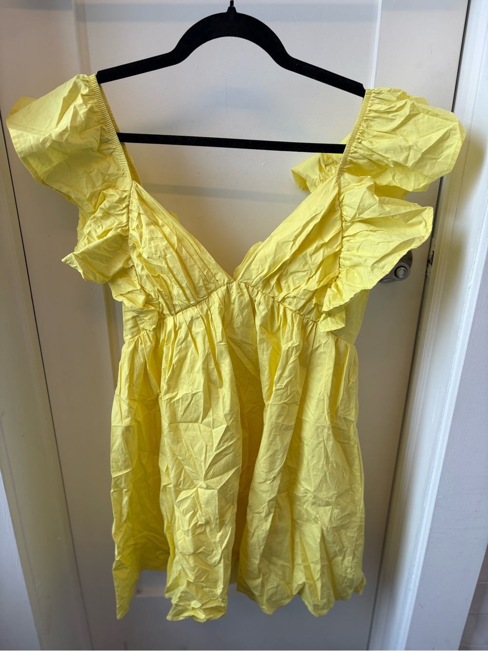 Amazon Yellow Ruffle Mini Dress